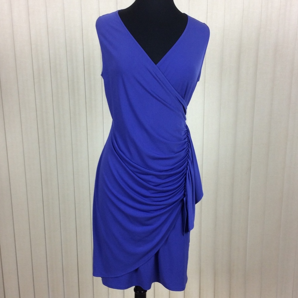 NY and Co, Blue, Sleeveless, Ruffled Dress